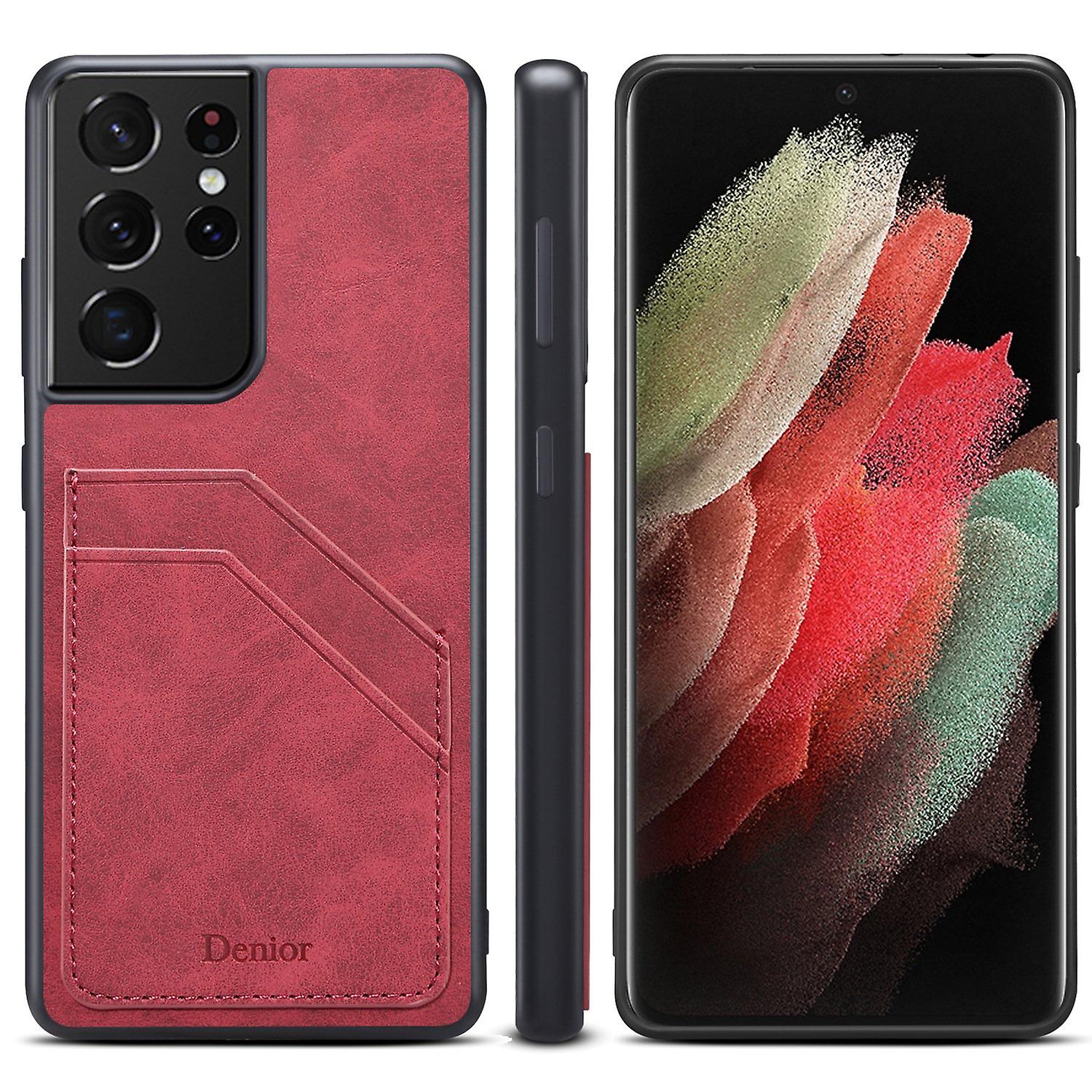 Wallet Leather Case Card Slot For Samsung S20plus Red Pc1663