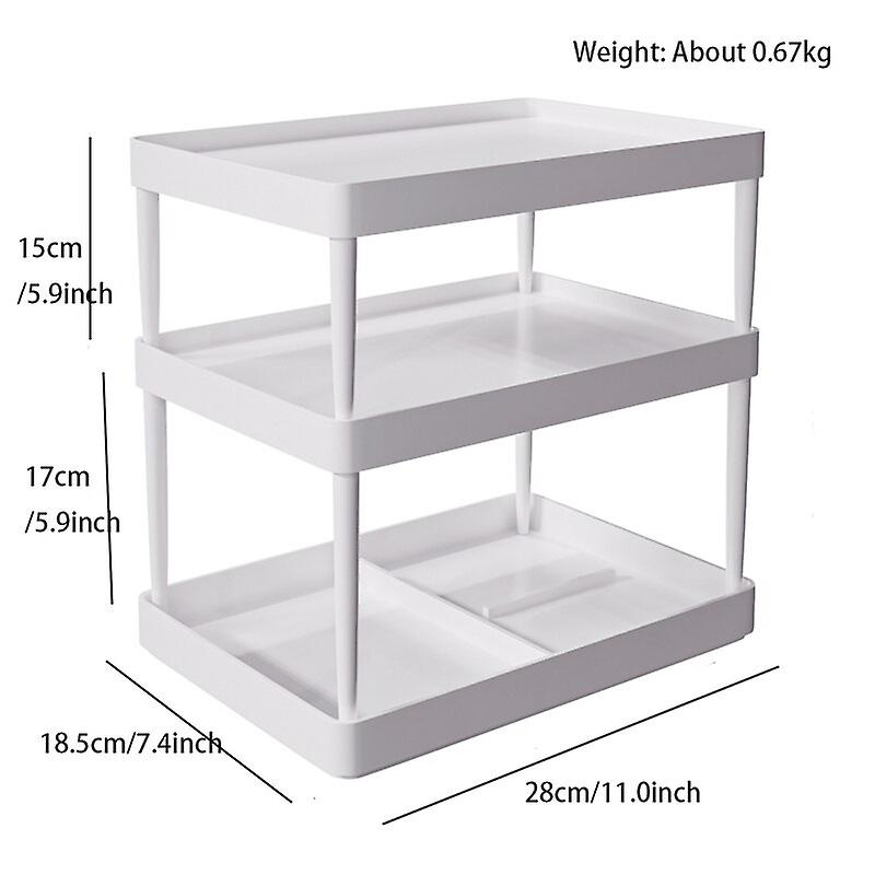 Desktop Organizer Stackable Spice Rack 3tier Perfume Cosmetic Holder Simple Design Countertop Storage Shelf For Bathroom
