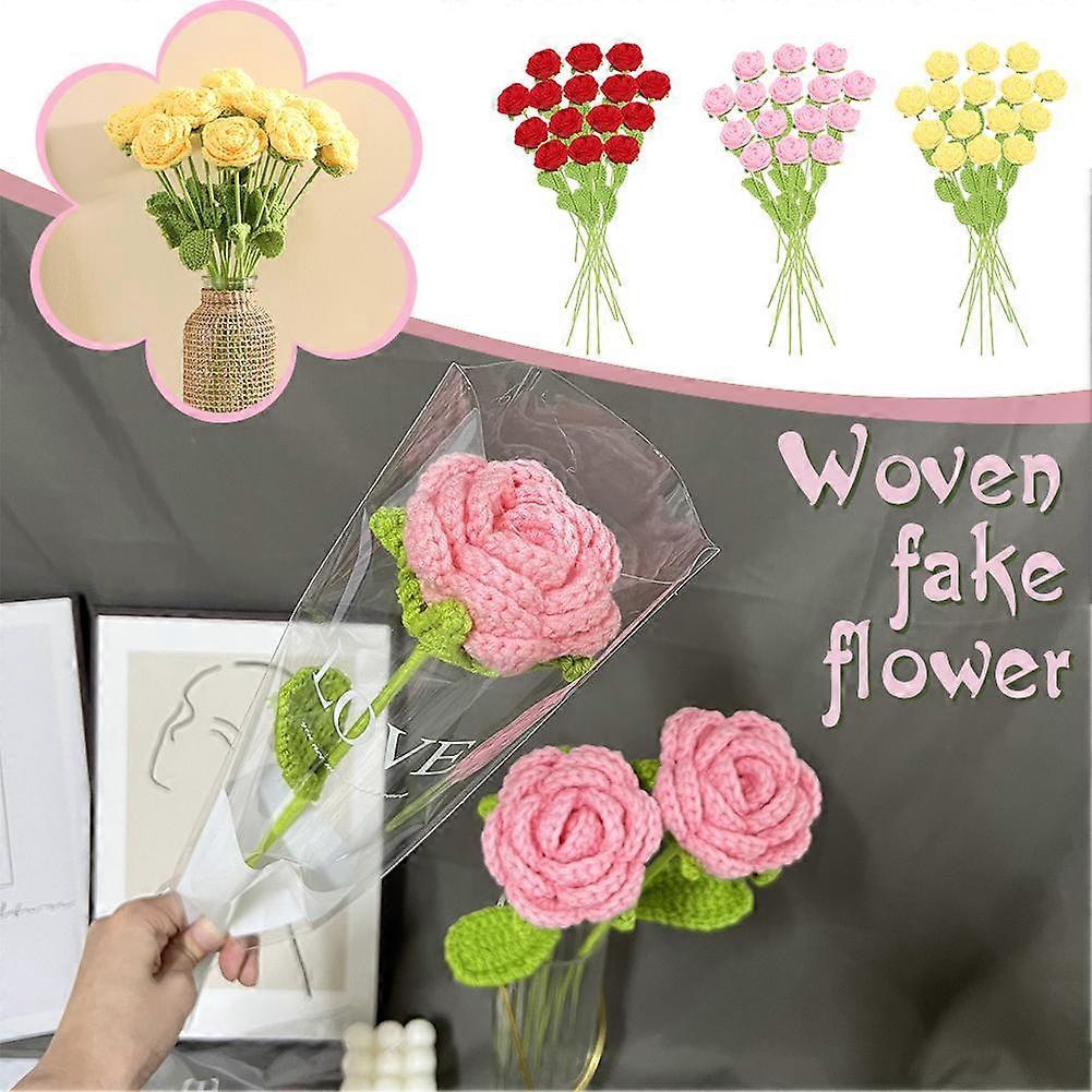 Vev falske blomster for å simulere lærerdagsgaver DIY håndlagde blomsterdekor