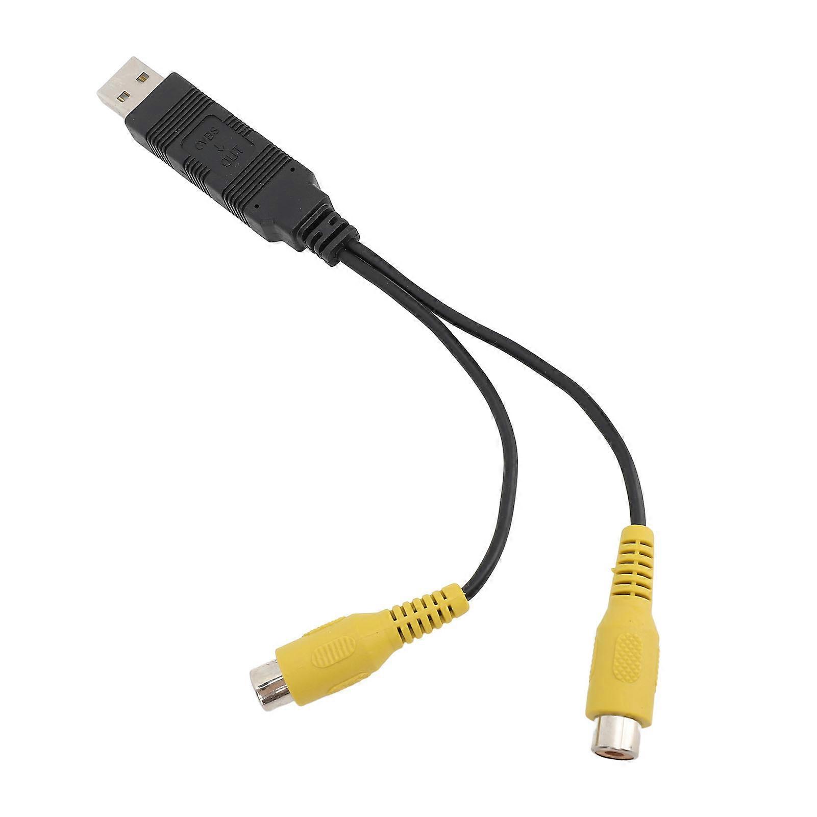USB to CVBS Video Output Adapter HD Video Easy to Use USB to RCA Interface Cable Adapter for Vehicle
