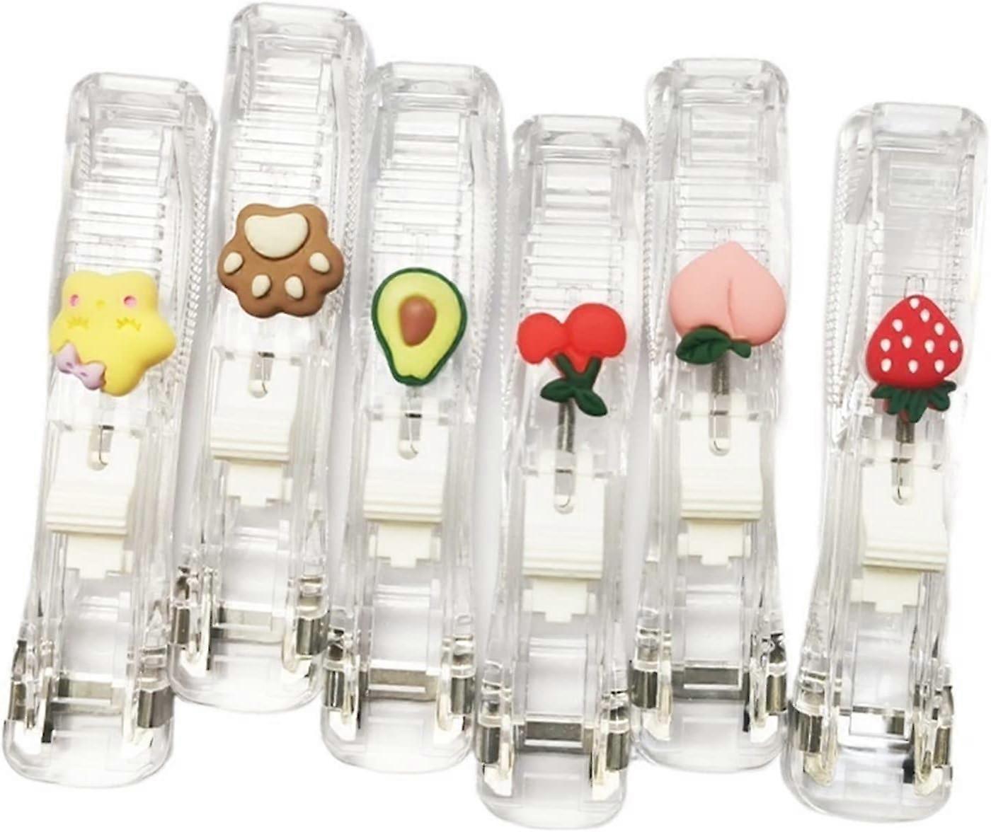 6Pcs Staplers Punch-free stapler push folder supplementary folder file data collation folder student test paper binding folder sealing folder -Yx