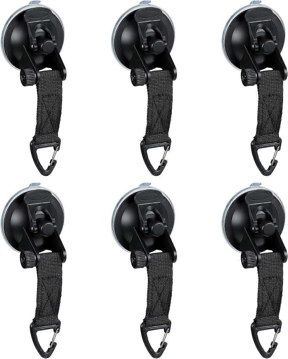 خطاف شفط ، طقم من 6 ، للتخييم ، سيارة ، منزل متنقل ، قوي ، ملحق للتخييم ، أسود