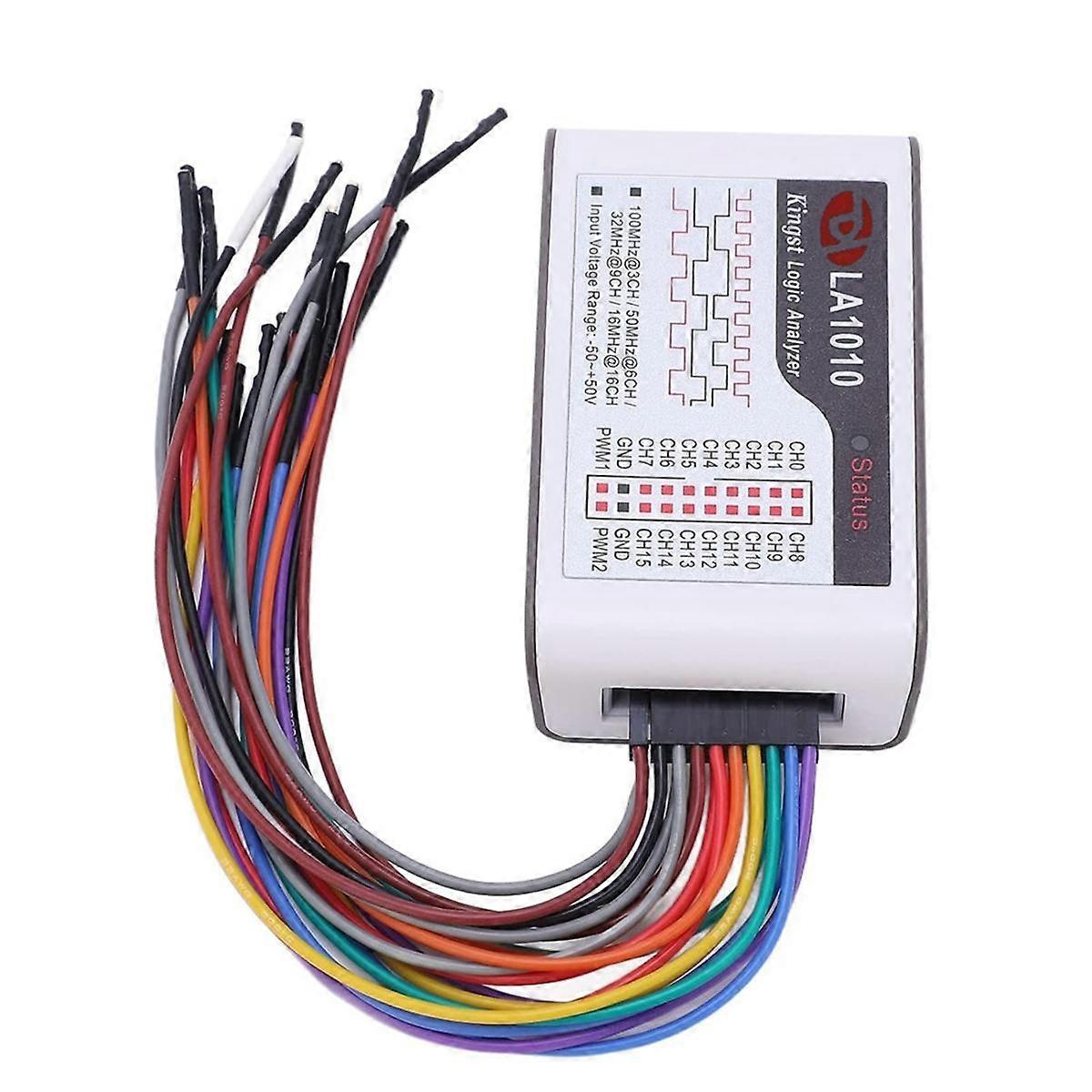 Logic Analyzer, 16 Channel Logic Analyzer Portable Device with Cable USB Interface 100M Sampling Rate 50V Input