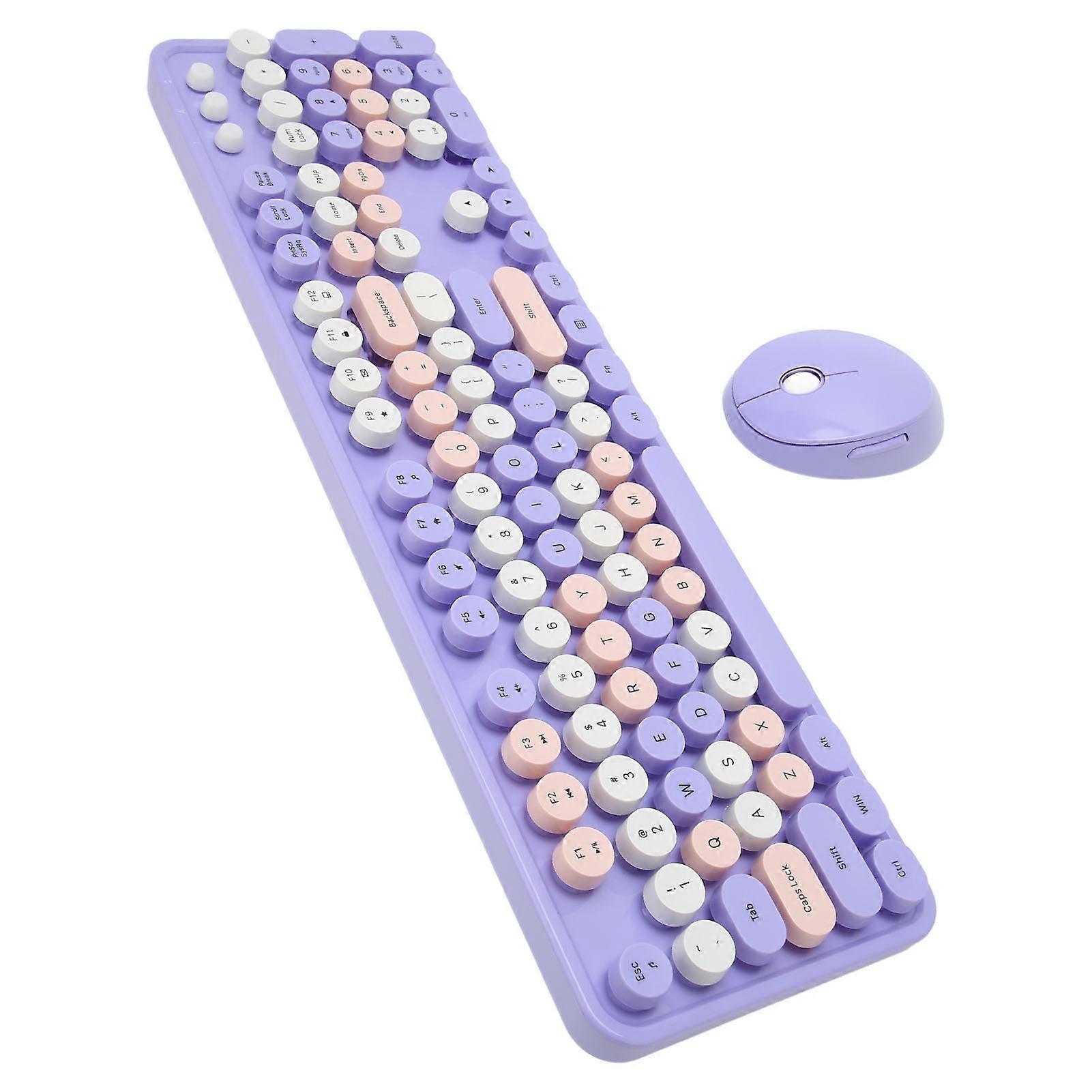 Wireless Keyboard Mouse Combo 2.4GHz 104 Keys Full Size Typewriter Keyboard 3 Adjustable DPI Mouse for Windows