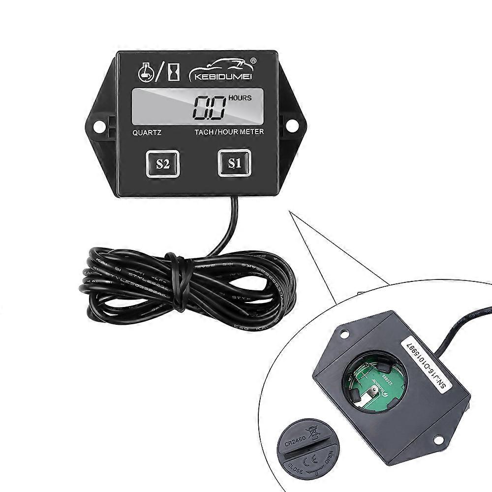 Waterproof Digital Engine Tach Hour Meter Tachometer Gauge Engine RPM LCD Display For Motorcycle Motor Stroke Engine Car Boat
