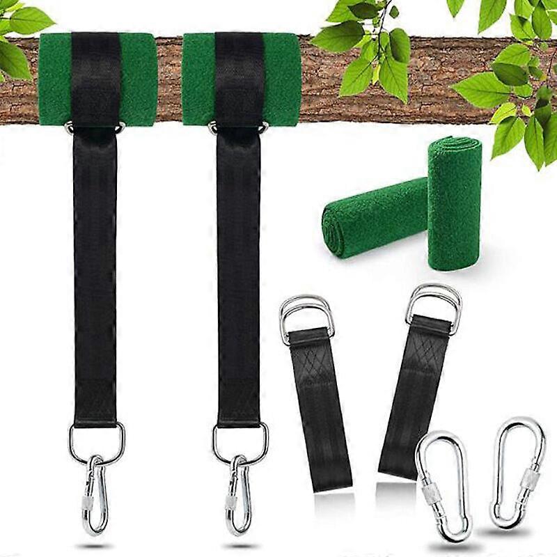 Hammock Strap, 2x150CM Hanging Swing Strap with 2 D-Hook Carabiners and 2 Protective Cushions and 2 Carabiners for Garden Swing Hammock or Hanging Sea