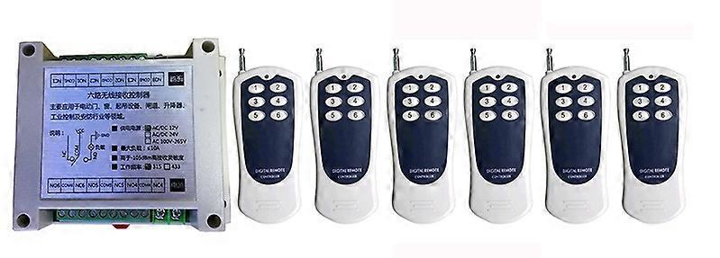 Long Distance AC 110V 220V 240V 6CH Wireless Remote Control Switch 220V Relay Output Radio RF 30-300M 3pcs Transmitter Receiver