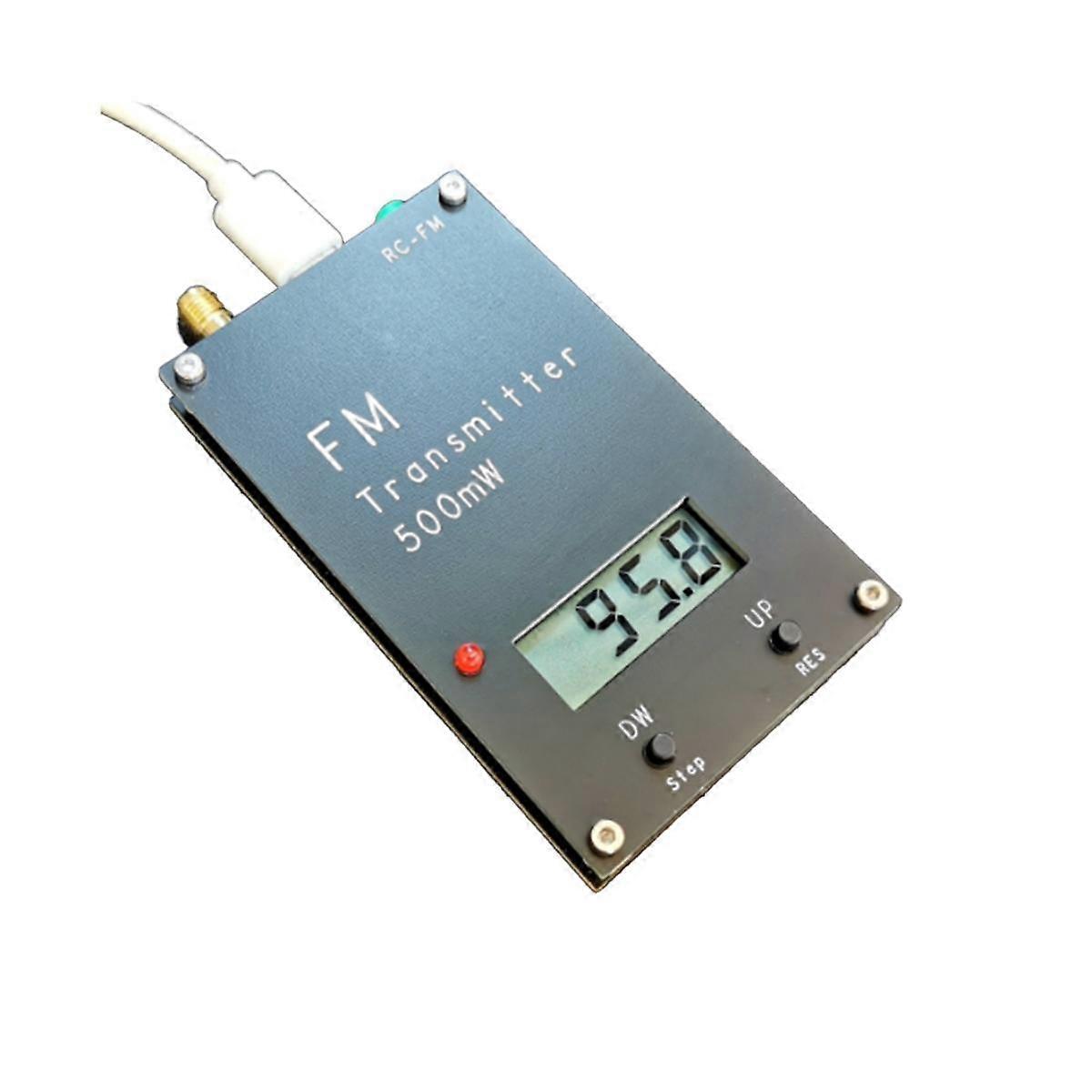2000M 0.5W FM Transmitter Stereo Digital LED Display Frequency 88M-108MHz for Campus Radio DSP Radio Broadcast