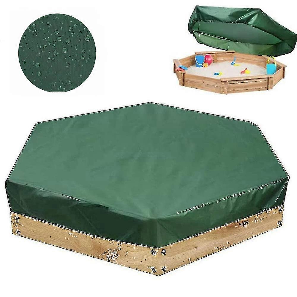 Sandbox Cover, Hexagon Sandbox Sandpit Cover with Drawstring Waterproof Sandbox Pool Cover Oxford Protective Cover for Sandpit Canopy Sand Toys Protec