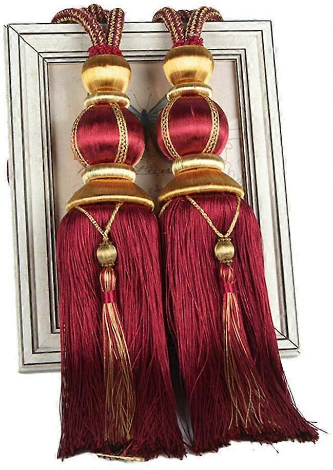 1 Pair Curtain Tiebacks Holdbacks Clip Binding Rope Tie Backs Handmade Tassel Tiebacks Home Window Decorative