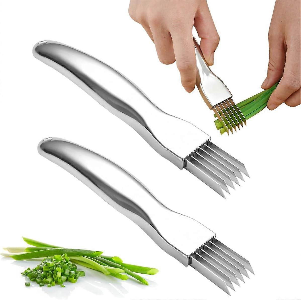 2 PCS Stainless Steel Vegetable Cutter,Vegetable Shredded Knife and Kitchen Sharp Multifunctional Tool