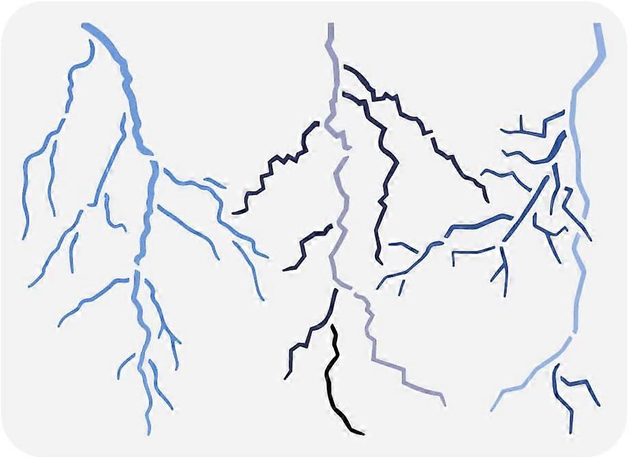 Lightning Painting Stencil 8.3x11.7inch Plastic PET Lightning Pattern Drawing Template Hollowed Lines Pattern Stencil for Painting Nature Theme Templa