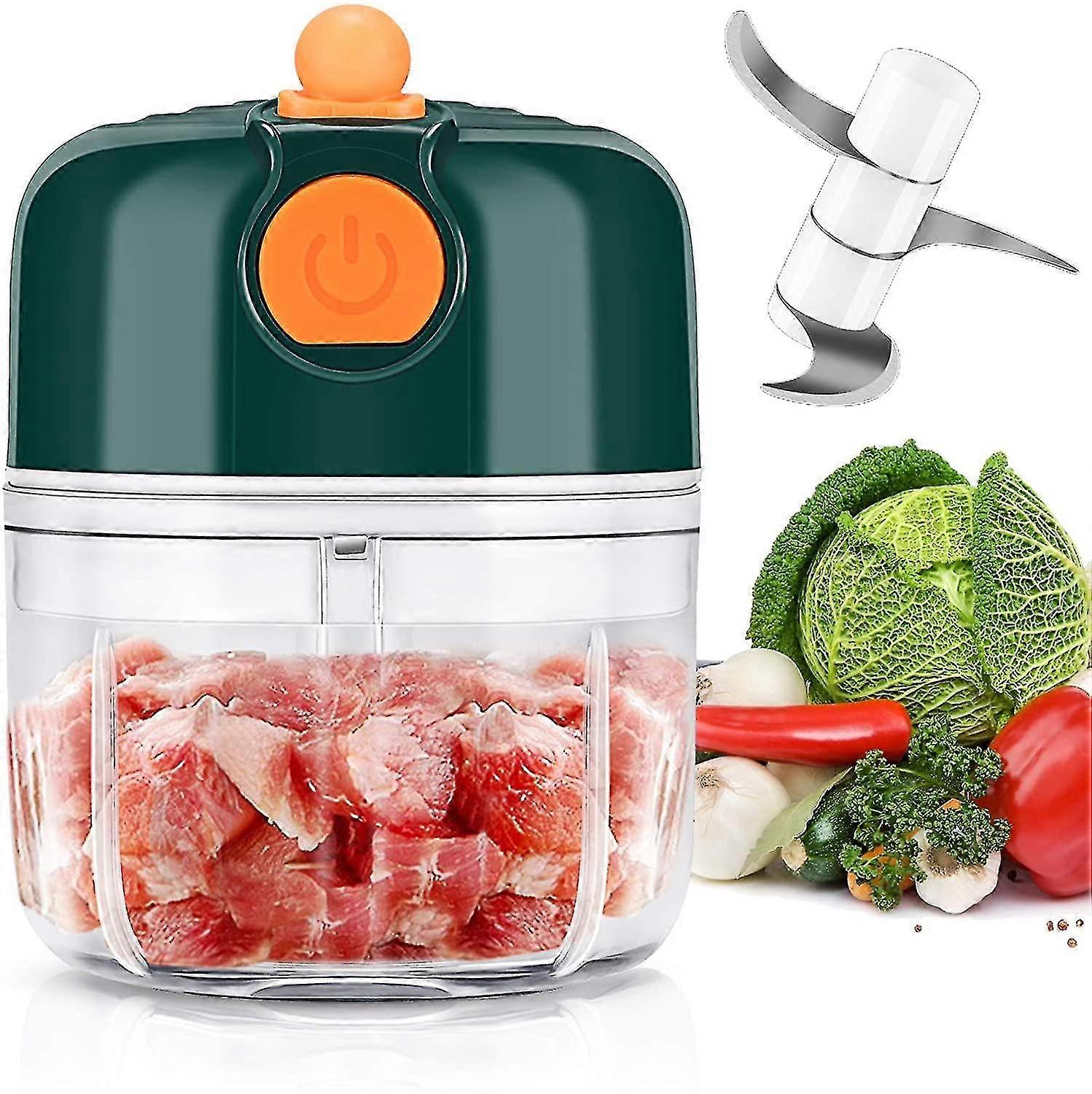 Electric Mini Chopperrechargeable Garlic Grinder Machine,green250ml