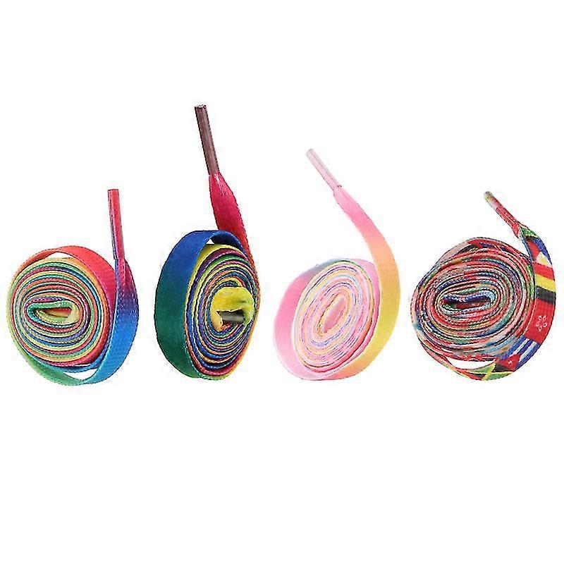 4pcs creative roller skate shoelaces polyester shoe straps bright shoes straps