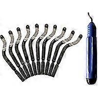 11 Portable Manual Deburring Tools, Repair Parts - 1 Deburring Tool + 10 360 Degree Rotating Deburring Blades