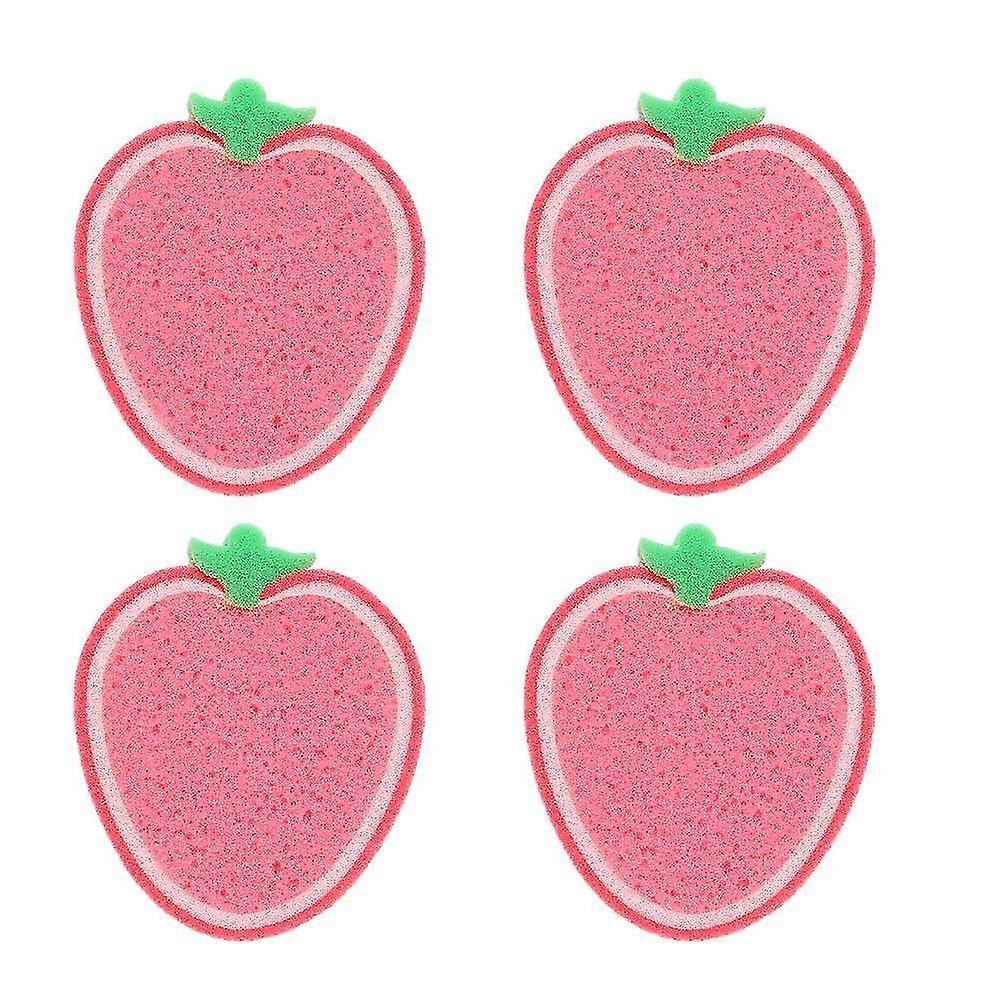 Cute Fruit-shape Thickened Kitchen Sponge, Multifunctional Wipe Decontamination Lightweight Cleaning