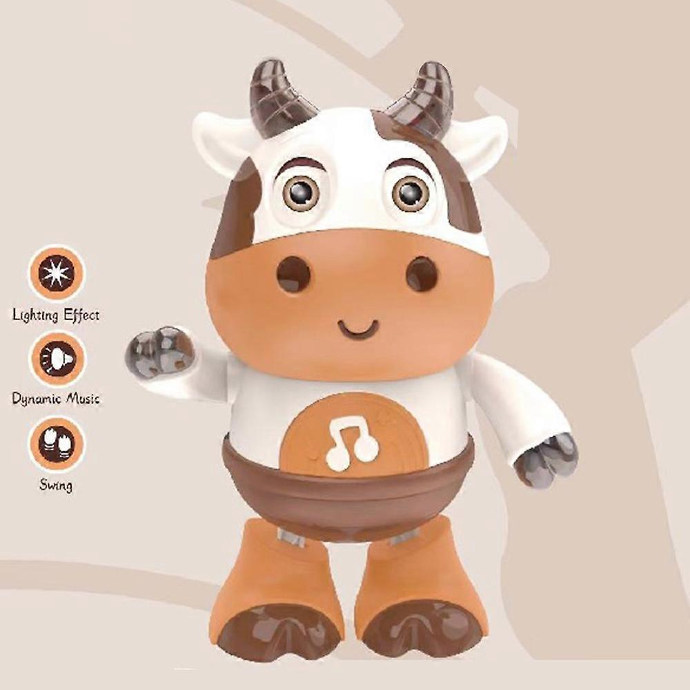Electric Cow Shape Dancing Robot Toy Interesting Battery Powered Toy Great Birthday Gifts for Children