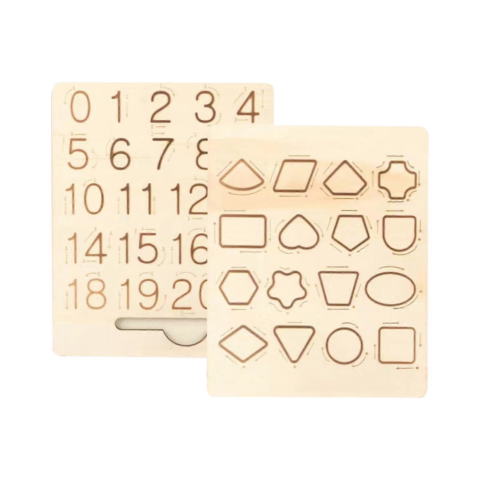 cat toys kids toys Wood For Practicing Number And Shape Double-sided Number And Shape Drawing Tools Learning To Write Number And Shape Educational Toy