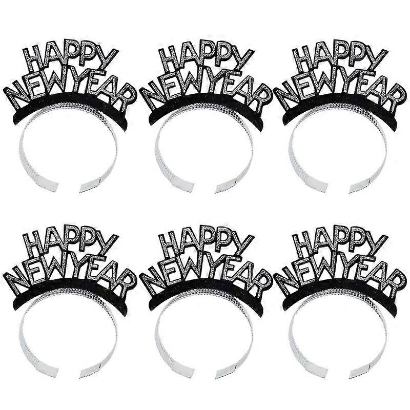 3/6 יחידות סרט ראש לשנה טובה זהב כסף שחור טיארה חג המולד קישוט מסיבת ערב השנה החדשה אביזרי צילום קישוטי חישוק שיער