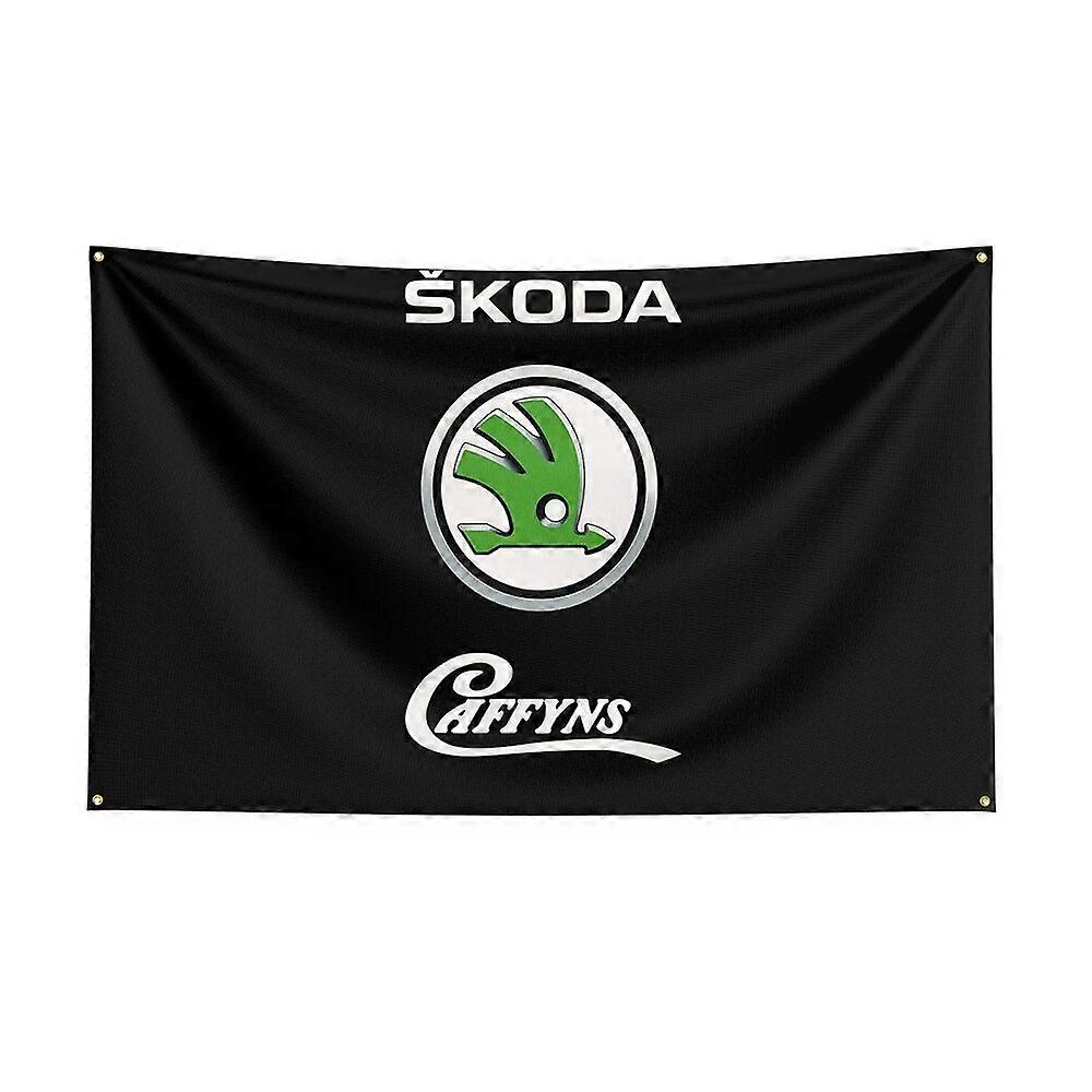 Spanduk Mobil Bermotif Poliester Bendera Skodas 3X5 för modell 1