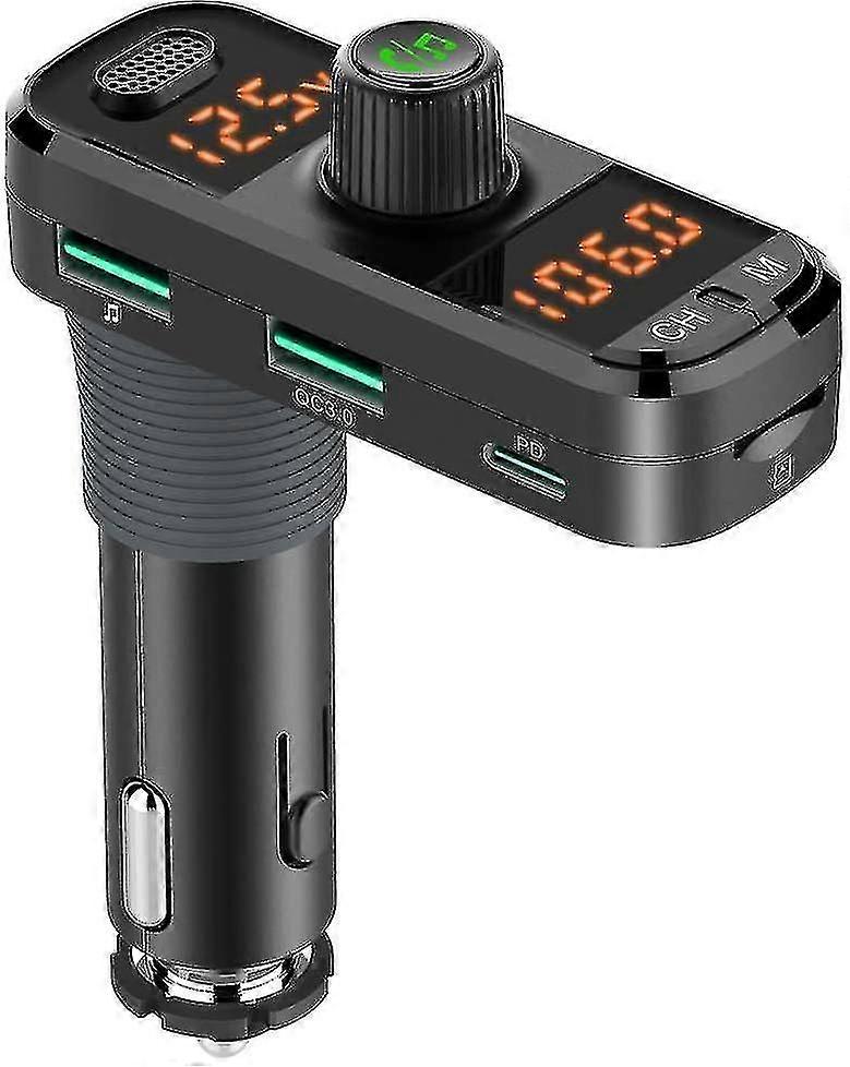 Car Fm Transmitter, Bluetooth 5.0 Wireless Audio Transmitter Car Charger With