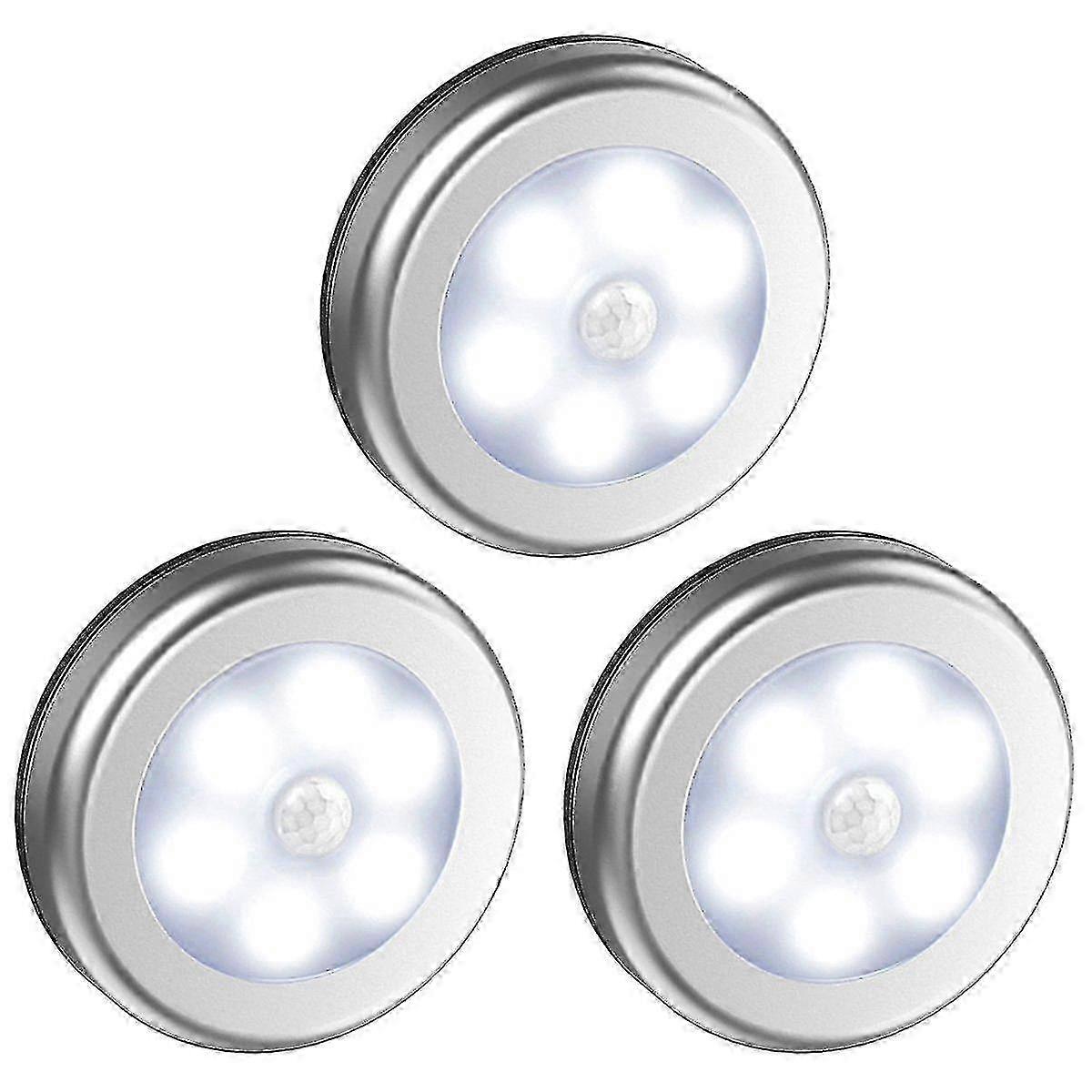 3 Pack Motion Sensor Light, Cordless Battery-powered Light, Automatic Night Light With 3m Adhesive Pads - Mishan