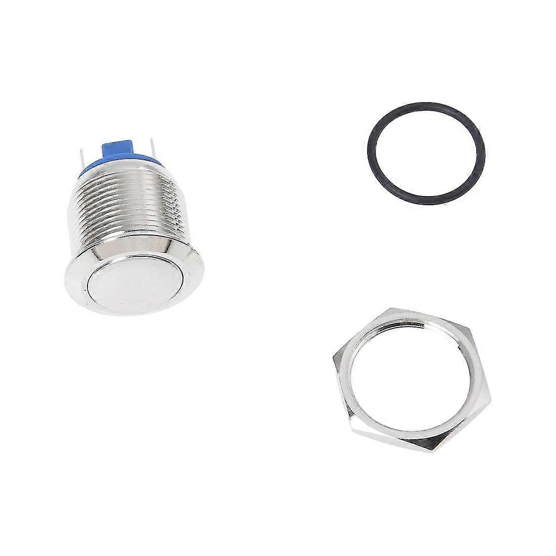 5a/ 12v Push Button Switch 19 Mm Nickel-plated Brass Push Silver