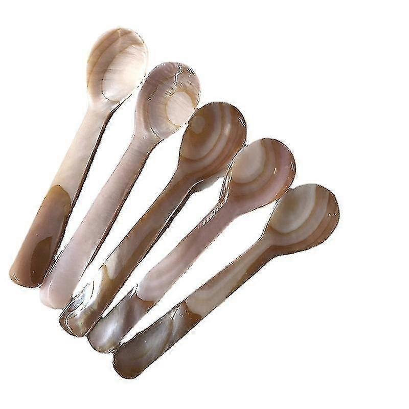 Set Of 5 Caviar Spoons W Round Handle For Caviar Serving Or Egg Serving11cm