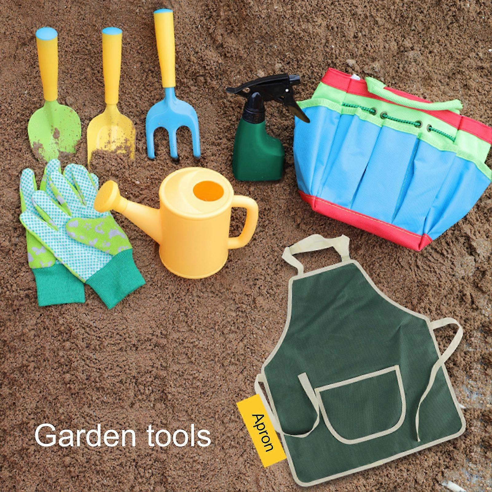 8Pcs/Set Gardening Set Rust-proof Comfortable Feel Portable Non-hazardous Non-perishable Gardening Wear-resistant Gardening Tools with Watering Can Gl