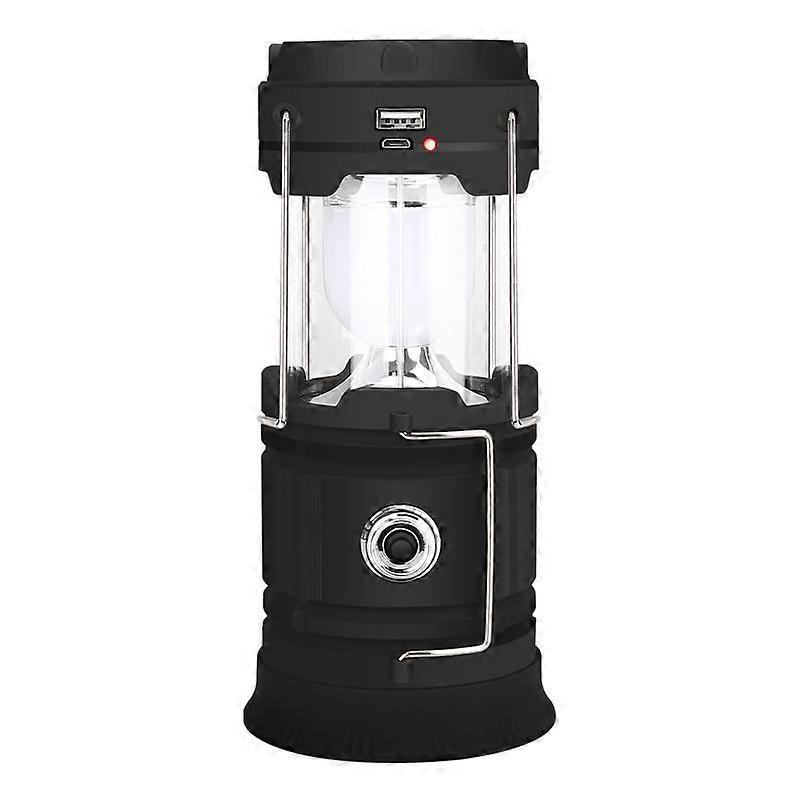 LED Solar Camping Lantern Flashlights -USB Rechargeable,2 Power Modes