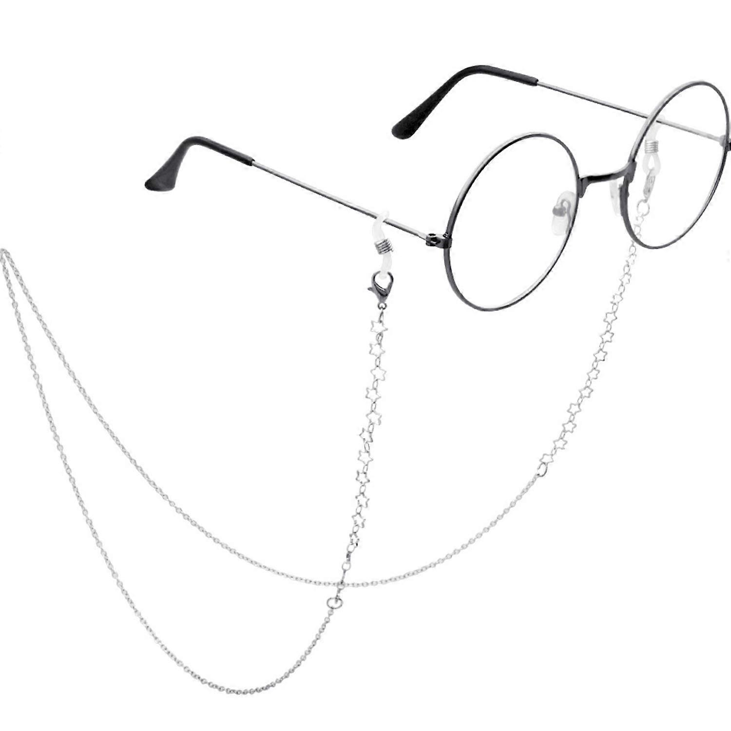 Silver pentagram glasses chain