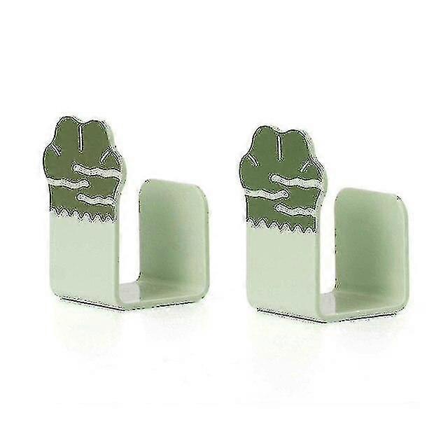 2pcs/set Pot Lid Holder Wall Mounted Hanging Holder For Pan Pot Cover Rack Kitchen Organizer(green)