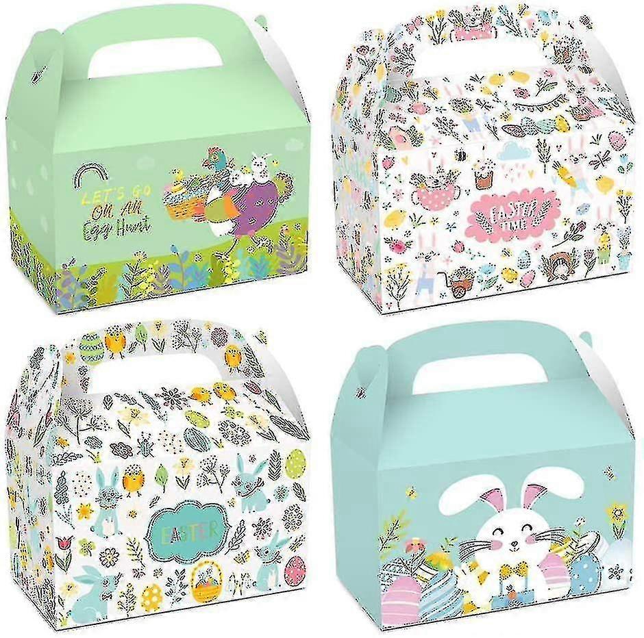 12pcs Easter Treat Boxes Happy Easter Gift Boxes Bunny Eggs Easter Basket