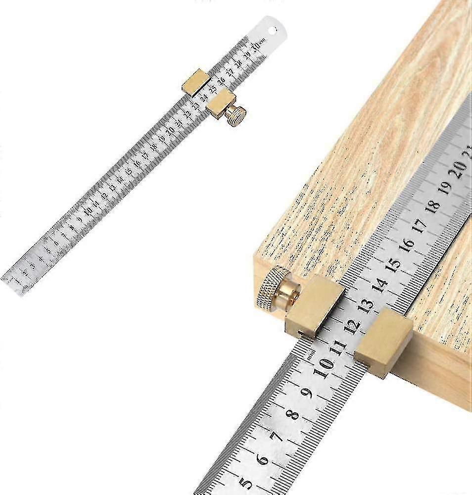 Positioning Ruler Block Wood Line Finder Ruler Fixed Steel Carpenter Scriber