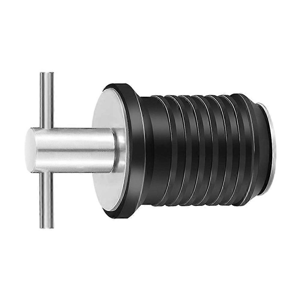 Marine Boat Drain Plug T-Handle Screw Adjustable Rubber Deck Drain Plug,Silver 19MM