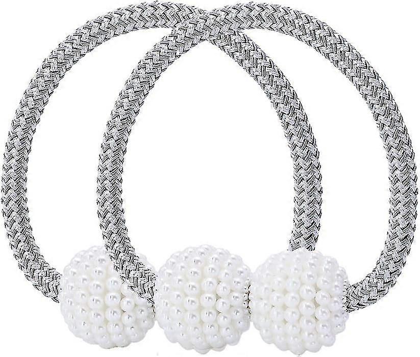 Magnetic Curtain Tiebacks, 2 Pieces Clips Rope Holdbacks Curtain Weaving