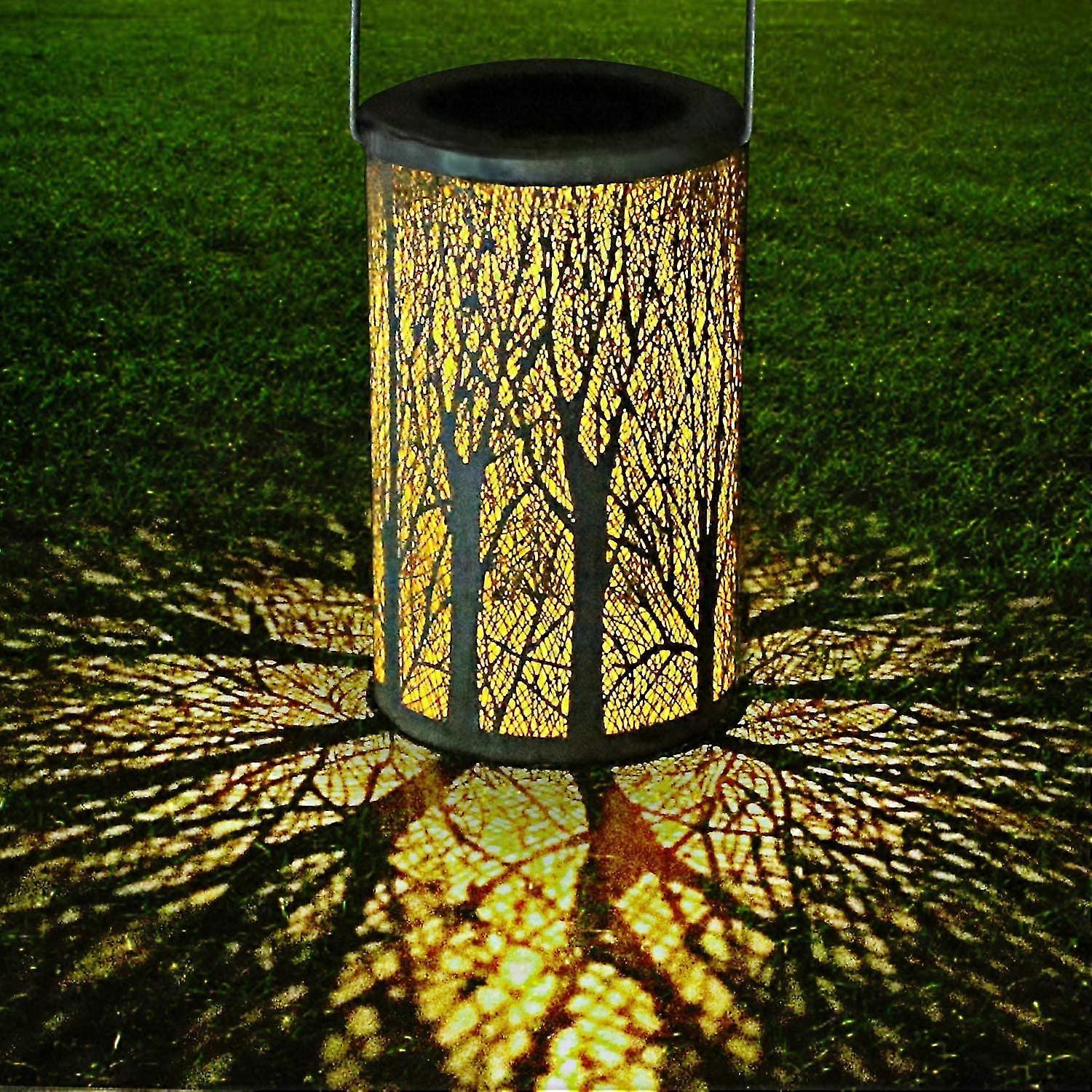 Outdoor Solar Lantern Waterproof Garden Hanging Lamp Rechargeable Cordless Lantern - White