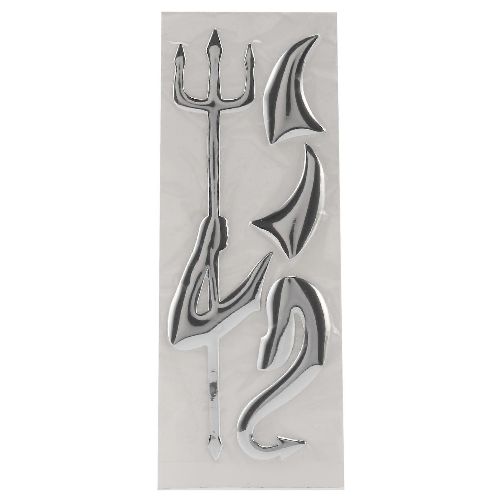 3D Chrome Argent Pare-chocs Autocollants Diable Emblème