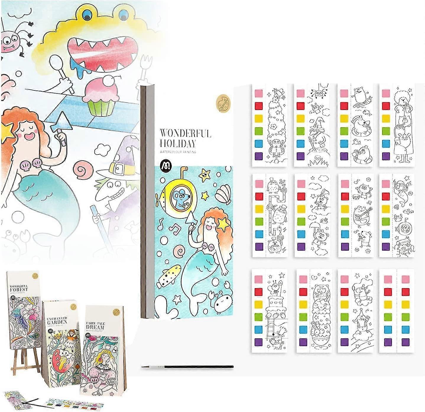 جيب الرسم بالألوان المائية ، كتاب الألوان المائية الجيب ، الإشارات المرجعية بالألوان المائية للرسم ، طقم ألوان مائية جيب السفر