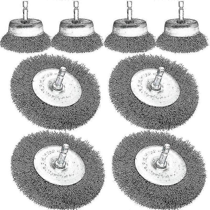 8-pack Wire Brush Wire Wheel Cup Brush Set