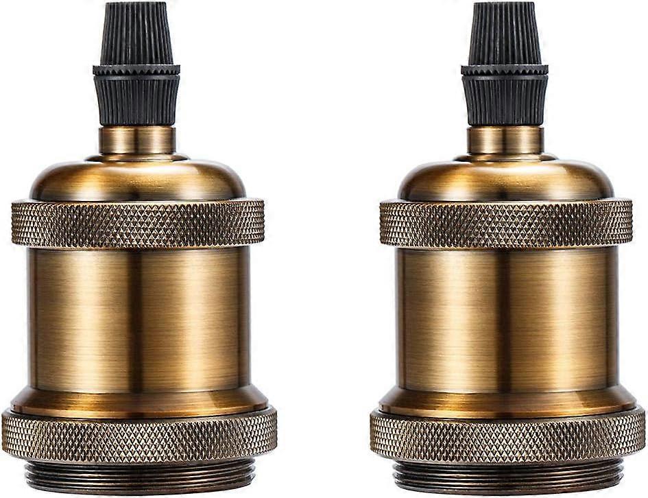 Light Socket E27 Solid Bulb Socket Ceramics Lamp Holder Pendant Light Adaptor.2 Pack.(Colour-As Shown)