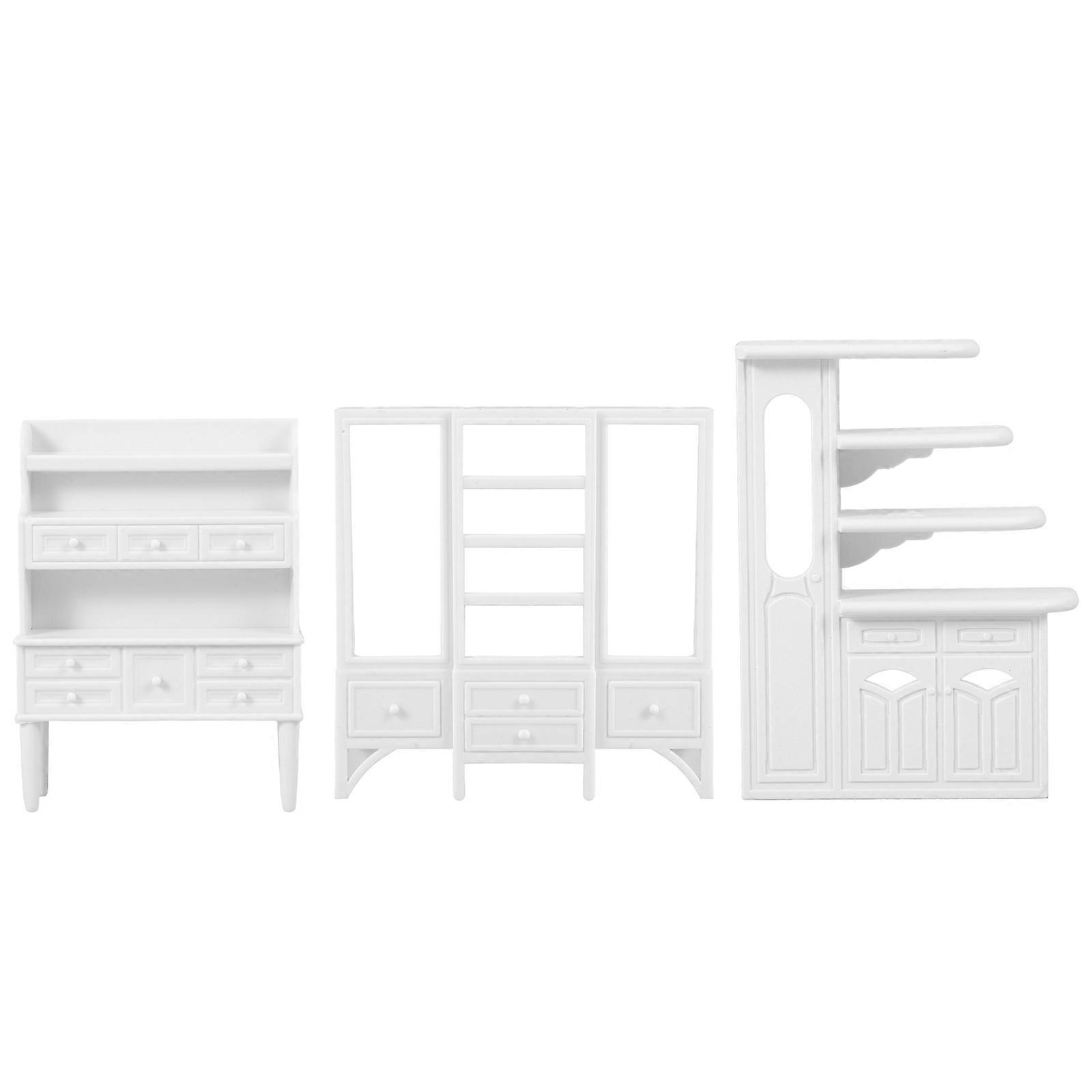 3PCS Sand Table Building Furniture 1/25 Scale Small Cabinet Model Tiny Furniture