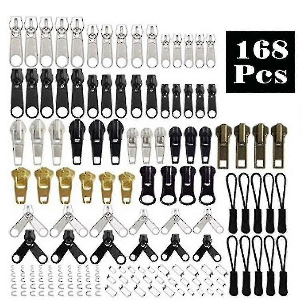 Zipper Repair Kit With Replacement Zippers [197pcs] Zipper Fix Kit & Replacement Zipper Slider Set With Pliers - Ideal For Fixing Luggage, C