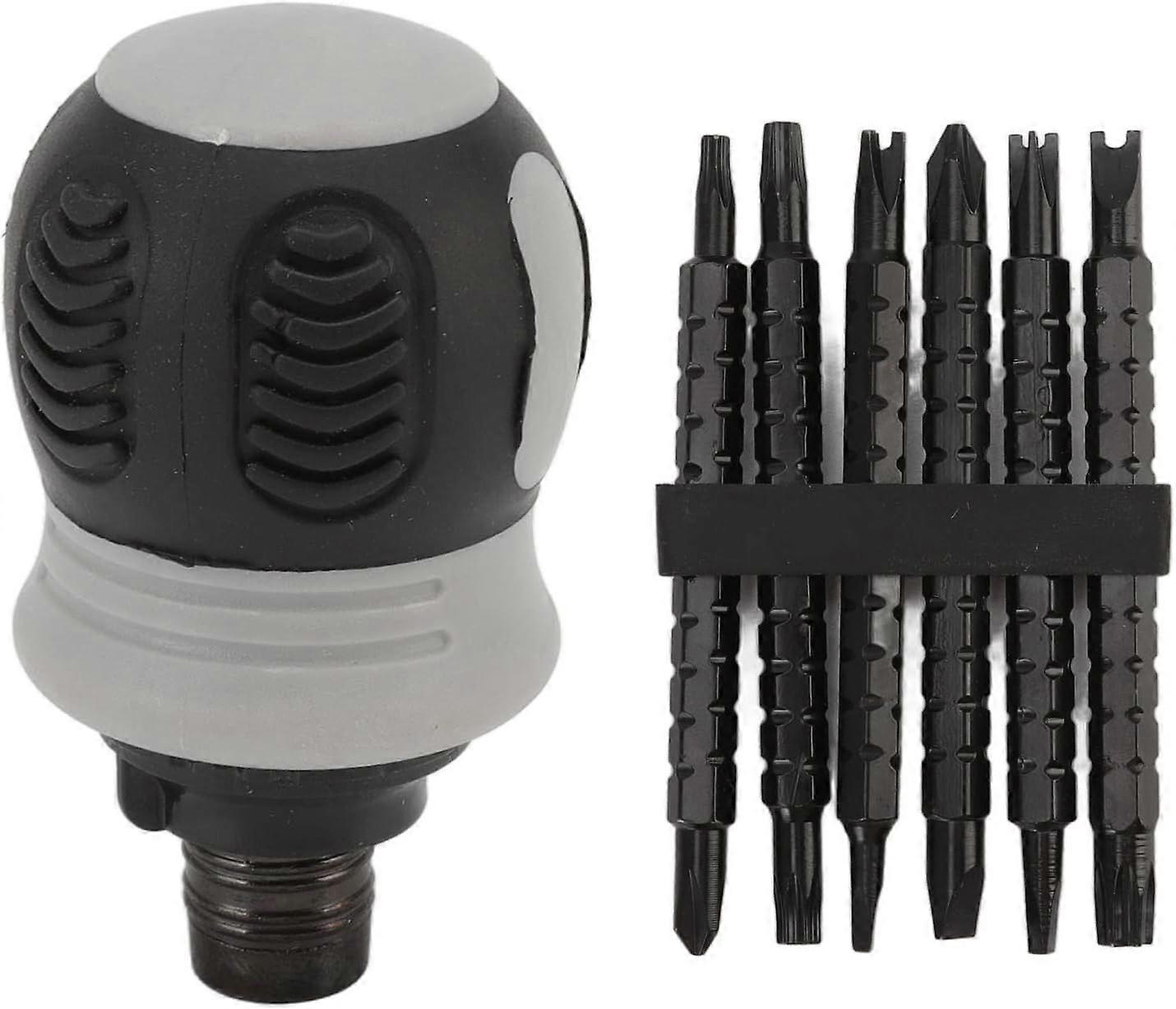 13 in 1 Mini Ratchet Screwdriver Bit Set Telescopic Labor Saving Flexible Screwdriver Handle with 6pcs Dual Purpose Batch Head Bits