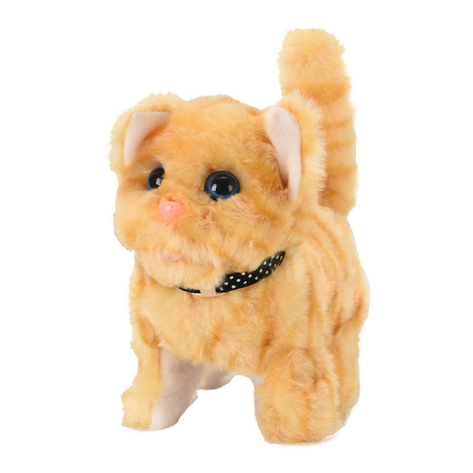 Plush Electronic Cats Move Meow Walking Lifelike Interactive Pet Stuffed Kitten