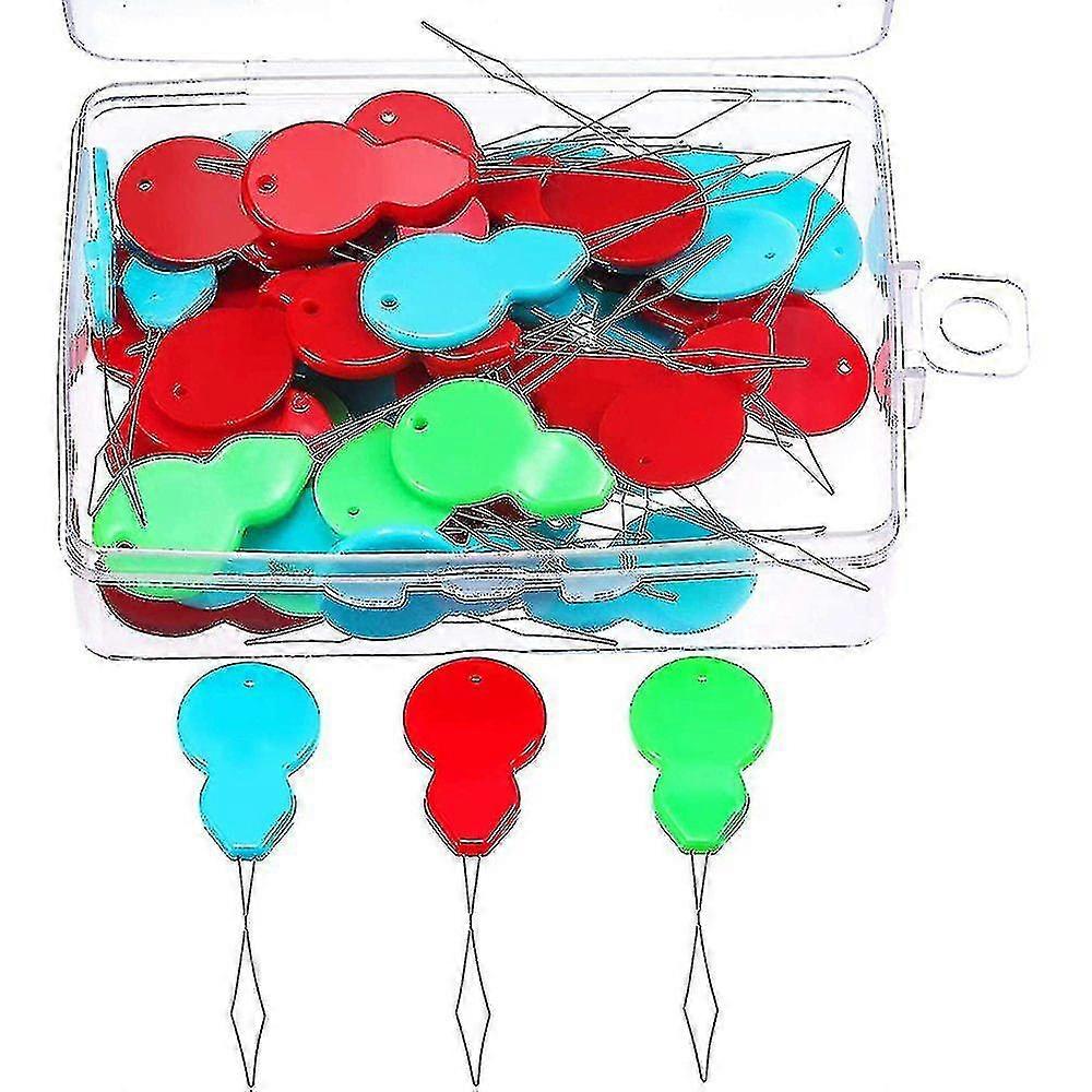 Pack Of 20 Plastic Needle Threaders With Transparent Box, Multicolored