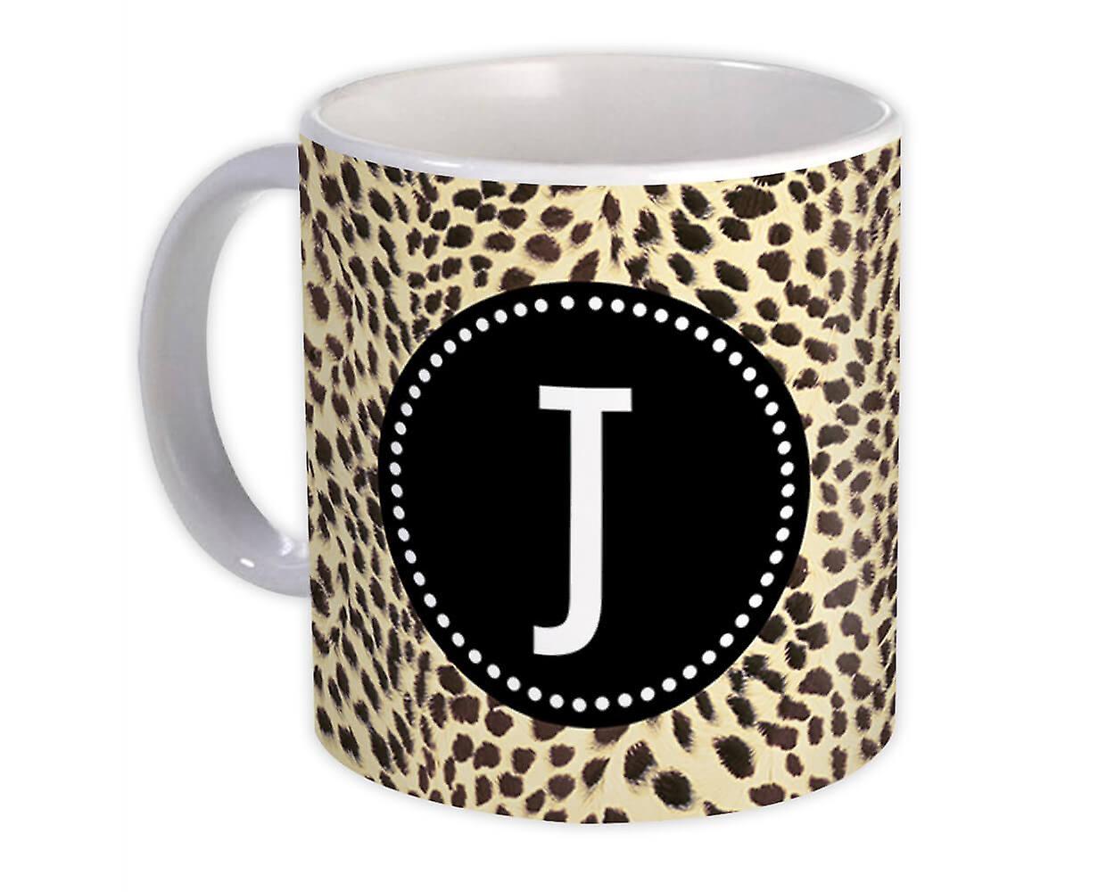 Gift Mug: Monogram Letter J Cheetah