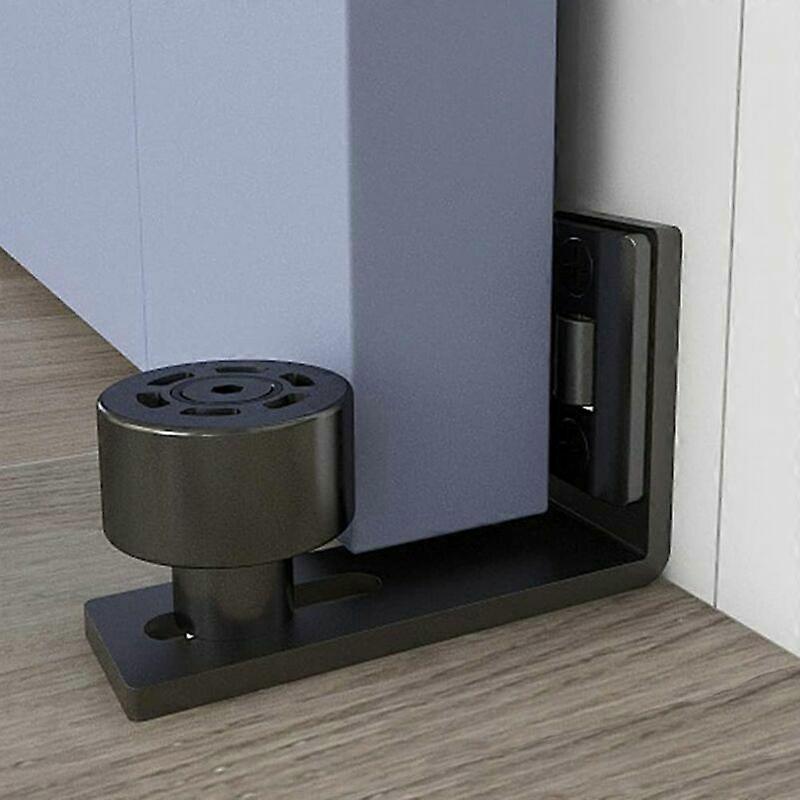 Ungrooved Adjustable Floor GuideFits All Sliding Door HardwareSmooth and QuietBlack Rollers 1PCS