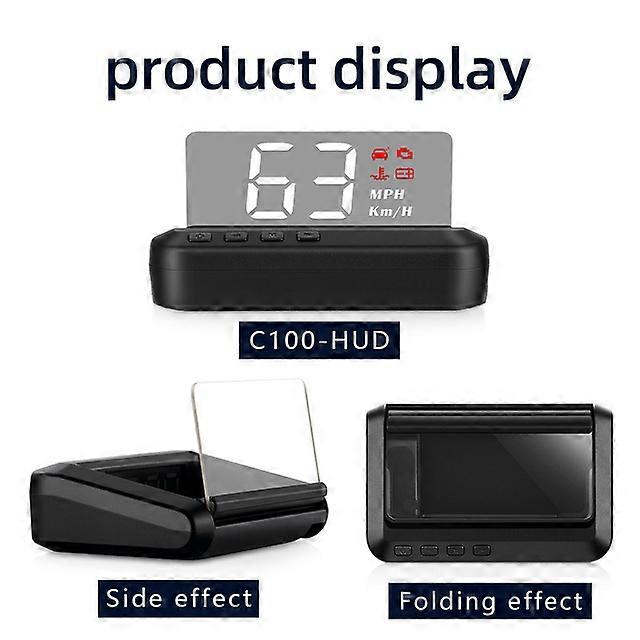 C100 Head Up Display OBD2 HUD Mirror Updated Optional Speed Fuel Consumption Car Speedometer Windshield Projection