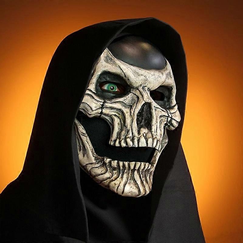 Horror Skull Masque with Moving Jaw Latex Headgear Halloween Costume Props for Festival Party Masquerade New